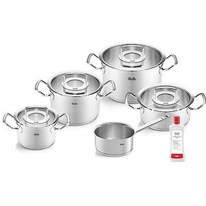 Fissler Originele Profi Collection/roestvrijstalen kookpannenset, 5-delig, incl. glazen deksel + gratis roestvrijstalen verzorging - inductie