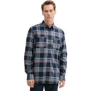 TOM TAILOR heren overhemd, 35966 - Navy Herringbone Check, M