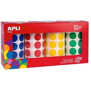 APLI Kids 13793 — Pakje ronde elastiekjes Ø 20 mm geel, blauw, rood en groen 4 u.