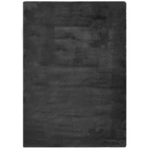 -LUXOR- living Kunstbont Coste Pluizig tapijt voor de slaapkamer, ideaal voor gebruik als bedmat voor de slaapkamer, gezellig bonttapijt, imitatiebont, 160 x 230 cm, antraciet