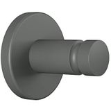 tesa® MOON GREY Handdoekhaak, mat grijs, voor Badkamer en Wc - voor Badkamers in Industriële en Moderne Stijl - Zonder Boren, Zelfklevend - 37 mm x 37 mm x 36 mm