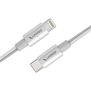 UNIQO Type-C Lightning-kabel van nylon, voor opladen en gegevensoverdracht, 1 meter, gemaakt voor Apple iPhone en iPad