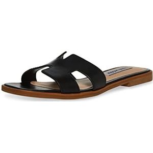 Steve Madden Hadyn sandaal voor dames, Zwart leder, 40 EU