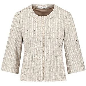 Gerry Weber Dames 130033-31233 Blazer lange mouwen, ecru/wit patroon, 40, Ecru/wit patroon, 40