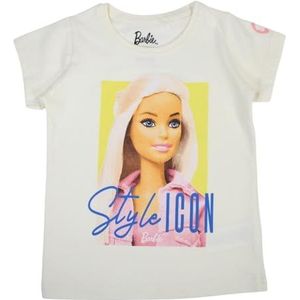 Disney Manches Courtes Fille Barbie T-shirt, wit, 4 jaar, uniseks, kinderen, Wit, 4 años