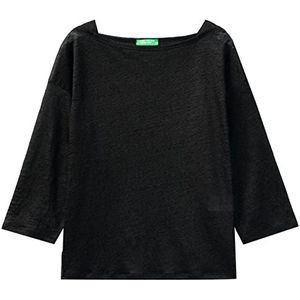 United Colors of Benetton T-shirt M/L 3S1ME16B0, zwart 100, S dames, Zwart 100, S