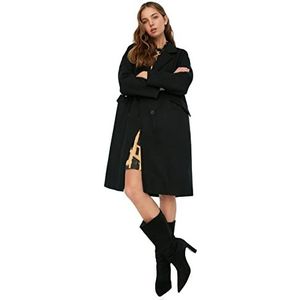 Trendyol Dames oversized basic cache-coeur geweven jas, zwart, 36, Zwart, 34