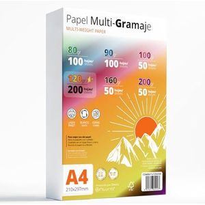 A4-vellen, multifunctioneel papier voor printer, schrijven, tekenen of knutselwerk, witte vellen, A4-papier voor thuisgebruik, school of bedrijf, kantoor (verpakking met meerdere gramgewicht 120 g/m²)