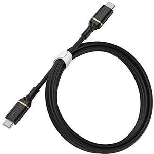 OtterBox Versterkte USB-C naar USB-C Cable, snellaadkabel voor Smartphone en Tablet, ultrarobuust, buig- en buigzaam getest, 1m, Zwart