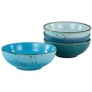 CreaTable, 23430, Serie Nature Collection Aqua - Smoothibowl, 4-delige serviesset, bowl-set van aardewerk, vaatwasser- en magnetronbestendig, kwaliteitsproductie