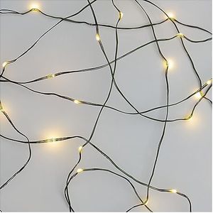 EMOS Nano-lichtketting, warm wit, voor binnen en buiten (IP44), 7,5 m lange led-kerstlichtketting NANO voor feestjes, Kerstmis, 6 uur timerfunctie, voeding en transformator, groene kabel