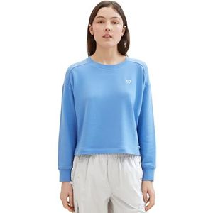 TOM TAILOR Denim Sweatshirt voor dames, 18712 - Sicilian Blauw, M