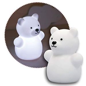 Reer Lumilu Mini Zoo Bear, schattig beren-nachtlampje, verjaardagscadeau voor jongens en meisjes, wit