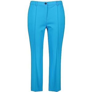 Samoon Lucy stretchbroek voor dames, in 7/8 lengte, verkort, stretchbroek, effen, 7/8 lengte, rivierblauw, 42 grote maten kort
