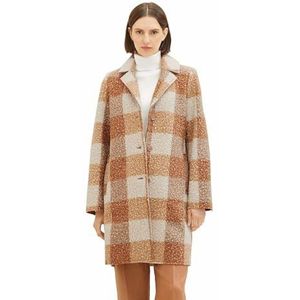 TOM TAILOR Dames 1037554 jas, 32512-Blush Beige Check Print, S, 32512 - Blush Beige Check Print, S