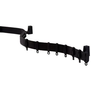 GARDINIA gordijnrailset Flexline, gordijnrail, 350 cm, kunststof, zwart