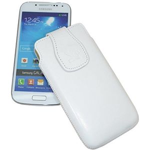 Suncase Leren hoesje speciaal voor de Samsung Galaxy S4 mini i9195 wit (niet geschikt voor de Galaxy S4 i9505)