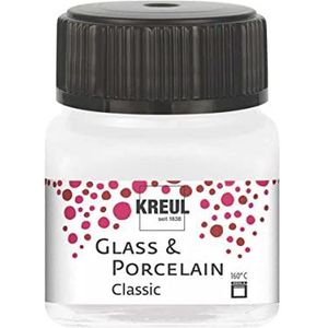 KREUL 16238 - Glas & Porselein Classic metallic parelwit, in potje van 20 ml, briljante glas- en porseleinverf op waterbasis, sneldrogend, dekkend