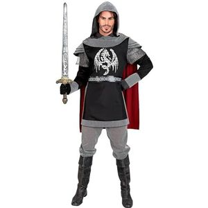 Widmann - kostuum donkere ridder, middeleeuwen, soldaat, krijger, ridderuitrusting