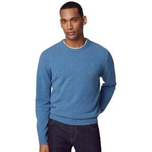 Hackett London Heren lamswol crew trui trui, Blauw (Steel Blue), L