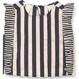 Scotch & Soda Linen Mix Striped Boxy Fit Top met ruches blouse meisjes, 0598 Combo S, 4