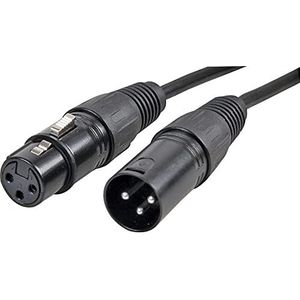 PRO SIGNAL PSG3335-XLR-0.5M 3-pins XLR mannelijk naar XLR vrouwelijke microfoon lood, 0,5 m zwart