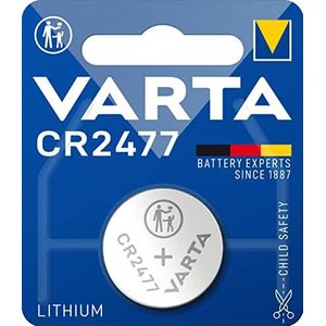 Varta 6477101401 batterijen Electronics CR2477 Lithium knoopcel verpakking met 1 knoopcel in originele blisterverpakking van 1 exemplaar, 1-Pack, zilver