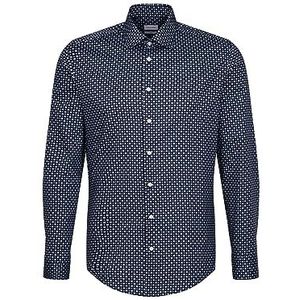 Seidensticker Herenoverhemd met lange mouwen, slim fit, donkerblauw, 36