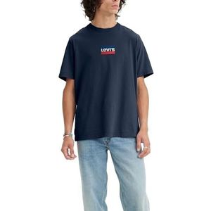 Levi's Graphic Crewneck Tee T-shirt Mannen, Mini Sportswear Dress Blues, XL