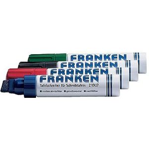 Franken Z1909 boardmarker, navulbaar, lijndikte: 4-12, 4 stuks, rood/groen/blauw/zwart 4 Stuk gesorteerde kleuren