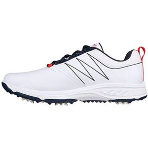 Skechers Heren Torque Lace Golf Ultra Schoenen - Wit/Navy/Rood UK, Witte Synthetische Marinerode Trim, 42 EU