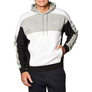 Nike Heren M NSW HOODIE PO BB CB Sweatshirt, dk grijs Heather/zwart/wit/(wit), L-T