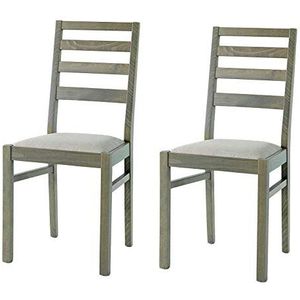 Fashion Commerce FC2641 Set met 2 stoelen, hout, taupe, 47 x 50 x 88 cm, 2 stuks