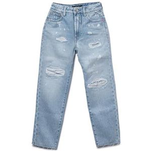 Replay Meisjesmoeder fit jeans Jorgi, 011 Super Light Blue, 10 Jaar