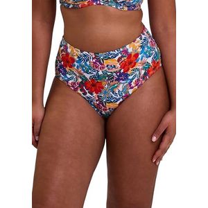 SANS COMPLEXE - Bikinislip Hoge Taille - Wit - Curaçao - Tropische Multicolor Print