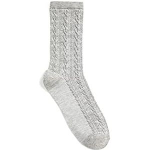 Koton Dames gebreide sokken met patroon, grijs (040), één maat, Grijs (040), Eén Maat