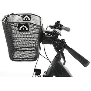 FISCHER E-bike mand Plus, met 2 sleutels, afsluitbaar, draagkracht 5 kg, fijnmazig, zwart