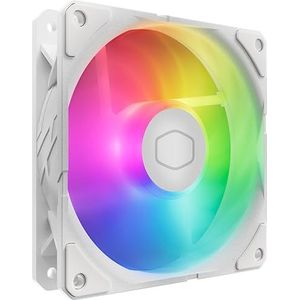 Cooler Master SickleFlow Edge 120 ARGB - 120mm ventilator (690–2500 RPM, PWM), hoge luchtstroom (70,7 CFM) & statische druk (3,61 mmH2O), ARGB Gen 2, 32,8 dBA max. - Wit
