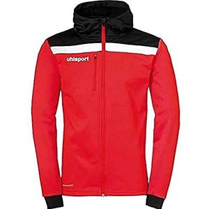 uhlsport Offense 23 Multi Hood Jacket met capuchon voor heren, rood/zwart/wit, 164