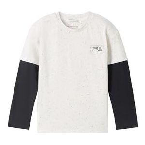 TOM TAILOR 2-in-1 oversized longsleeve voor jongens en kinderen, 12906 - Wool White, 92-98