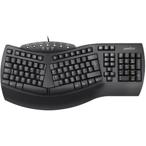 Perixx PERIBOARD-512 ergonomisch toetsenbord Spaans, Alámbrico-Negro, Blanco Y Gris