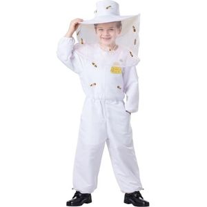 Dress-up-amerika imker kostuum voor kinderen - witte bijenkeeper aankleden - Inclusief een jumpsuit en hoed met bijgevoegde sluier