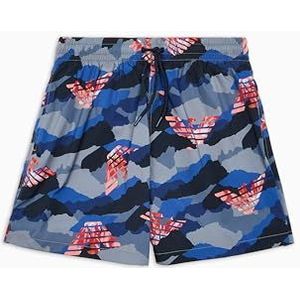 EMPORIO ARMANI Mid Boxer Zwembroek voor heren, Camu Blauw/Eagles, XL