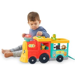 Fisher-Price Little People Grote ABC Dierentrein - Meertalige editie, duwvoertuig, educatief meegroeispeelgoed voor kinderen van 1-5 jaar HHH24