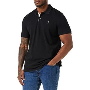 TOM TAILOR Mannen Basic Piqué poloshirt 1027713, 29999 - Black, M