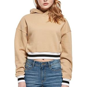 Urban Classics Kort sweatshirt met capuchon voor dames, unionbeige, XL, effen beige, XL