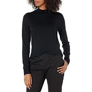 Amazon Essentials vrouwen lichtgewicht Mockneck trui,Zwart,XS-S