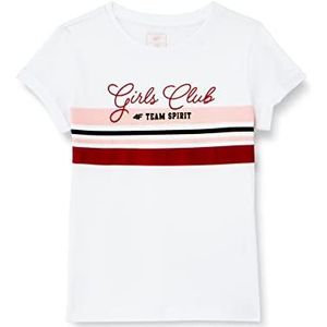4F Girl'S T-shirt JTSD004 T-shirt, wit, 134 voor meisjes, Regulable, 134 cm