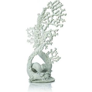 OASE biOrb waaierkoraal ornament - aquariumdecoratie in de vorm van een koraal met schelpen, accessoire voor aquariumbekken, 360 graden model in wit