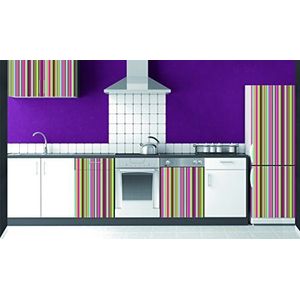 PLAGE KITCHEN stickers voor keukens en koelkast-krabber-180 x 59,5 cm, vinyl, kleurrijk, 180 x 0,1 x 59,5 cm